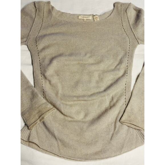 Inhabit Womens Cashmere Sweater Size M Gray Pullover Crew Neck Hi-Low Hem Casual - Picture 7 of 8